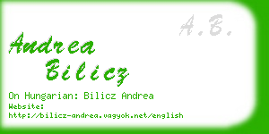 andrea bilicz business card